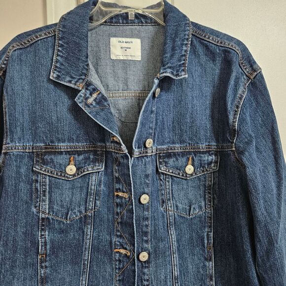 Fox Denim Jean Jacket Women’s Medium Blue Pockets Old Navy Nature Outdoor EUC - Picture 6 of 9